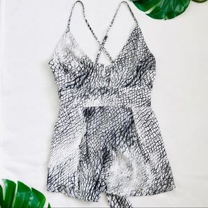 Revolve Bec & Bridge printed low plunge romper